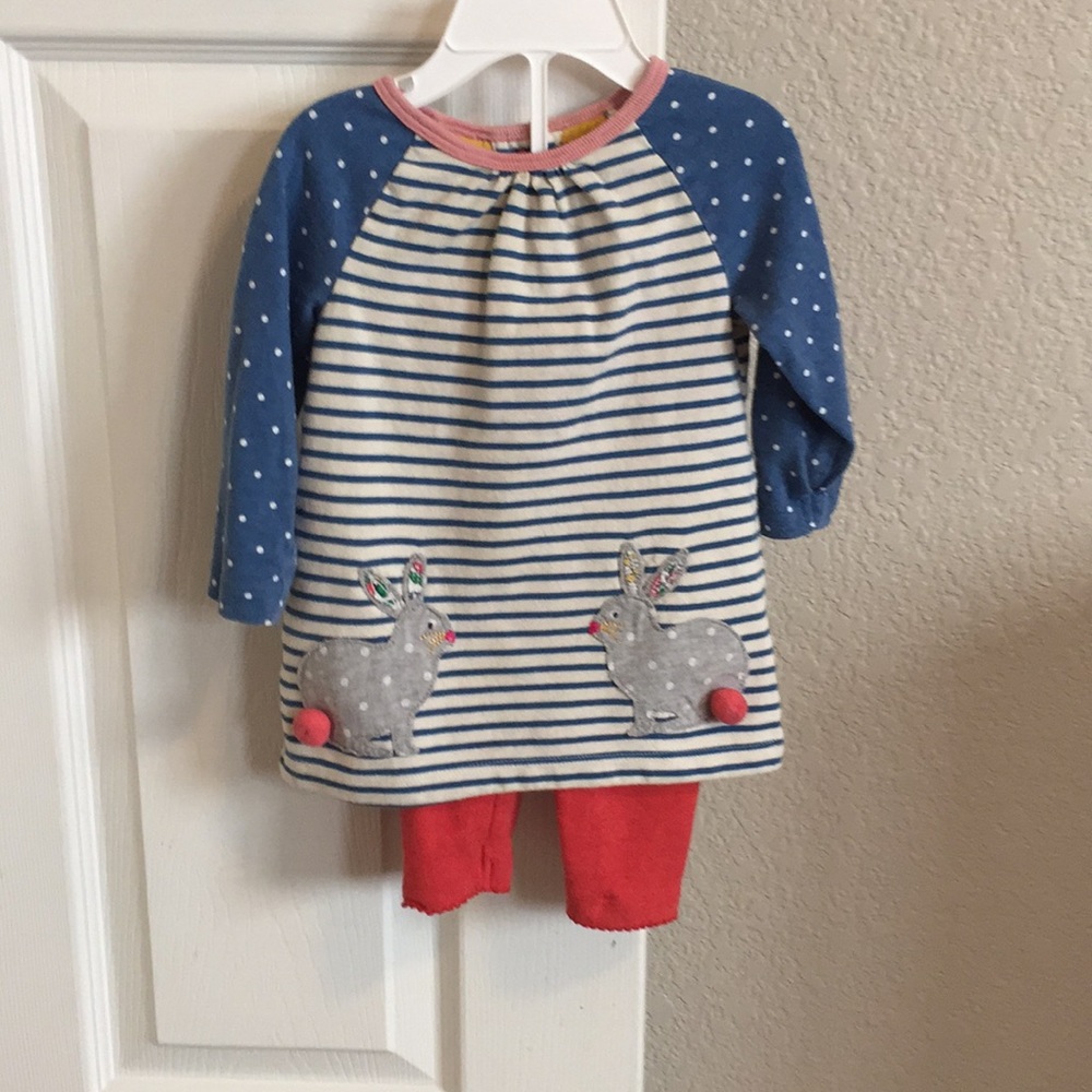 Baby Boden Play Set. Bunny Top and Pants. 3-6 Mon